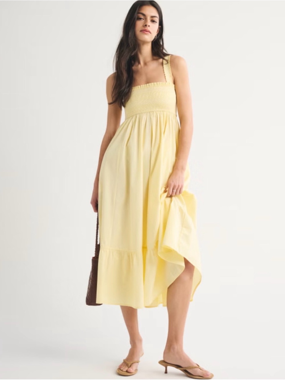 Abercrombie & Fitch Sydney Smocked Convertible Midi Dress